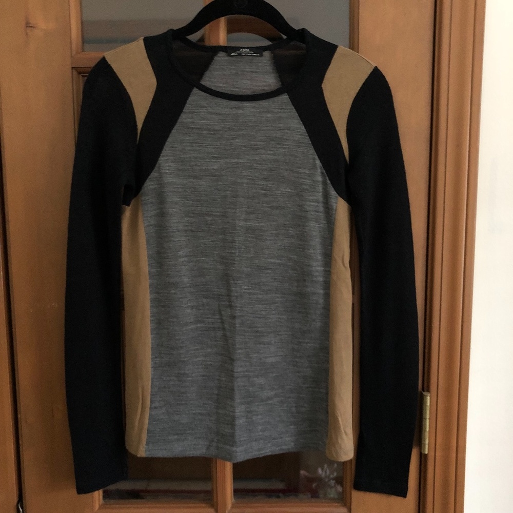 Zara Colorblock Knit Top (size S)